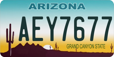 AZ license plate AEY7677