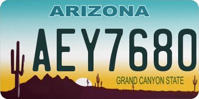 AZ license plate AEY7680
