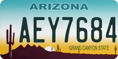 AZ license plate AEY7684