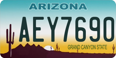 AZ license plate AEY7690