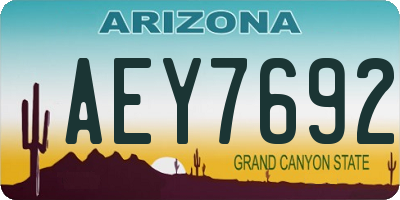 AZ license plate AEY7692