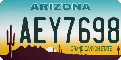 AZ license plate AEY7698