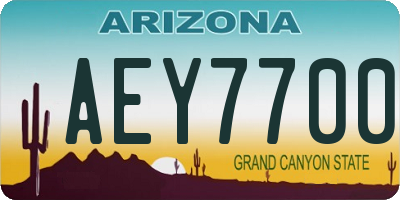 AZ license plate AEY7700