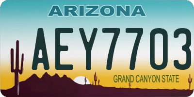 AZ license plate AEY7703