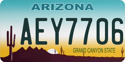 AZ license plate AEY7706
