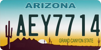 AZ license plate AEY7714