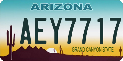 AZ license plate AEY7717