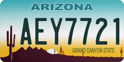 AZ license plate AEY7721