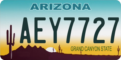 AZ license plate AEY7727