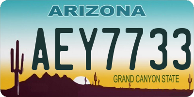 AZ license plate AEY7733