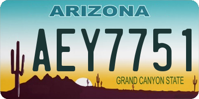 AZ license plate AEY7751
