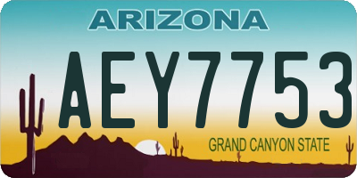 AZ license plate AEY7753