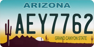 AZ license plate AEY7762