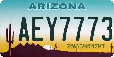 AZ license plate AEY7773