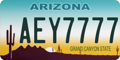 AZ license plate AEY7777
