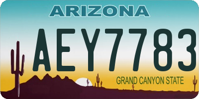 AZ license plate AEY7783