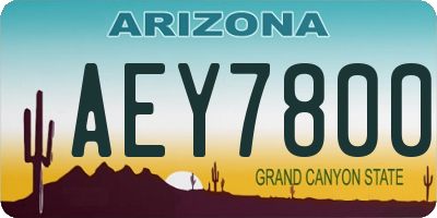 AZ license plate AEY7800