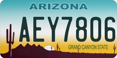 AZ license plate AEY7806