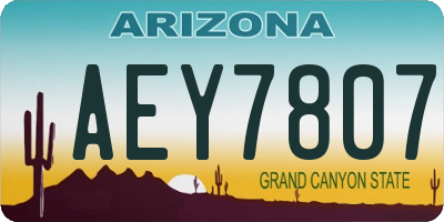 AZ license plate AEY7807