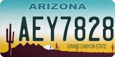 AZ license plate AEY7828