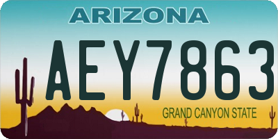 AZ license plate AEY7863