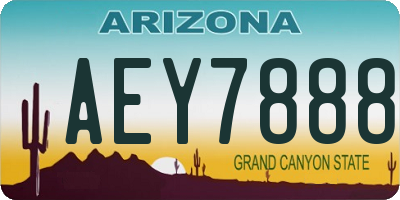 AZ license plate AEY7888