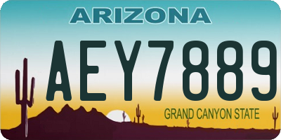 AZ license plate AEY7889