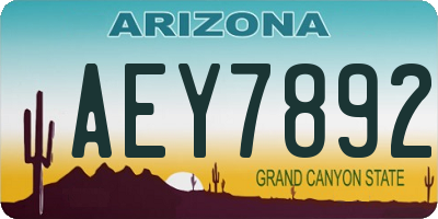 AZ license plate AEY7892