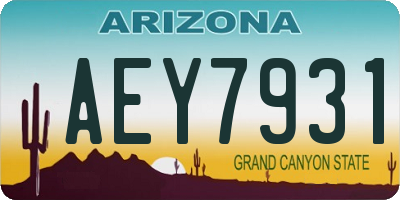AZ license plate AEY7931