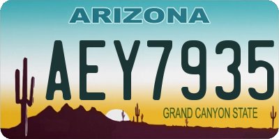 AZ license plate AEY7935