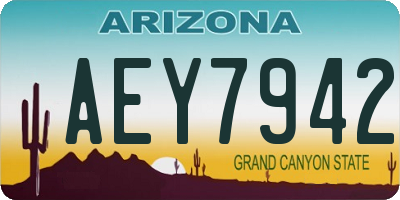 AZ license plate AEY7942