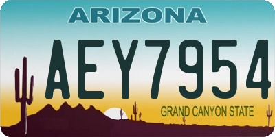 AZ license plate AEY7954
