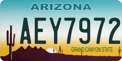 AZ license plate AEY7972