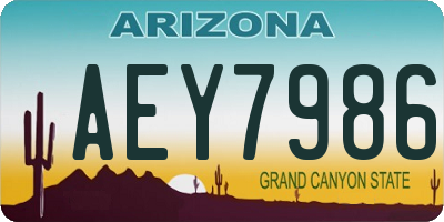 AZ license plate AEY7986