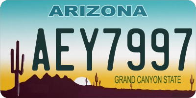 AZ license plate AEY7997