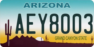 AZ license plate AEY8003