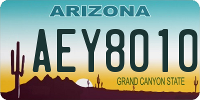 AZ license plate AEY8010