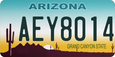 AZ license plate AEY8014