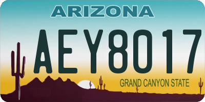 AZ license plate AEY8017