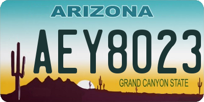 AZ license plate AEY8023