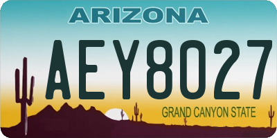 AZ license plate AEY8027