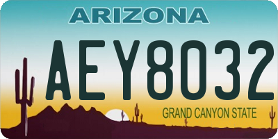 AZ license plate AEY8032