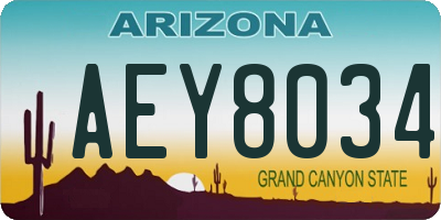 AZ license plate AEY8034