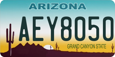 AZ license plate AEY8050