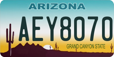 AZ license plate AEY8070