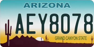 AZ license plate AEY8078