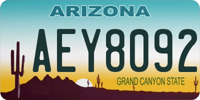 AZ license plate AEY8092