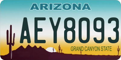 AZ license plate AEY8093