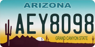 AZ license plate AEY8098