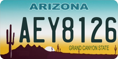 AZ license plate AEY8126